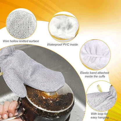 Multipurpose Steel Gloves for Dishwashing | Utensil Scrubber and Scrubber | Hand Gloves for Tough Cleaning